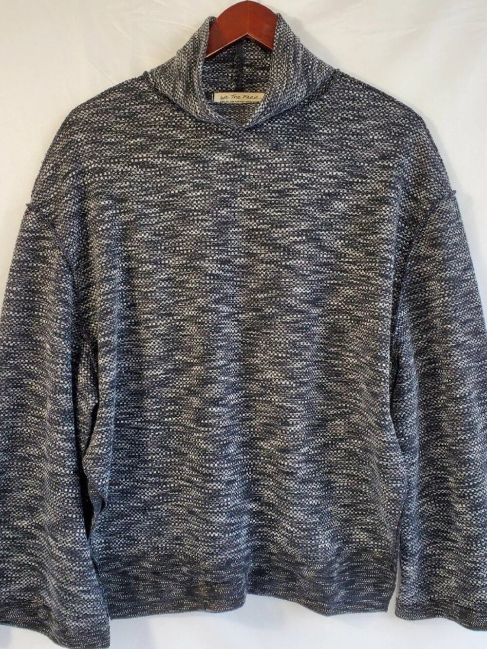 We The Free Womens Sunny Days Textured Knit Sweater Bell Sleeves Boho Cozy M